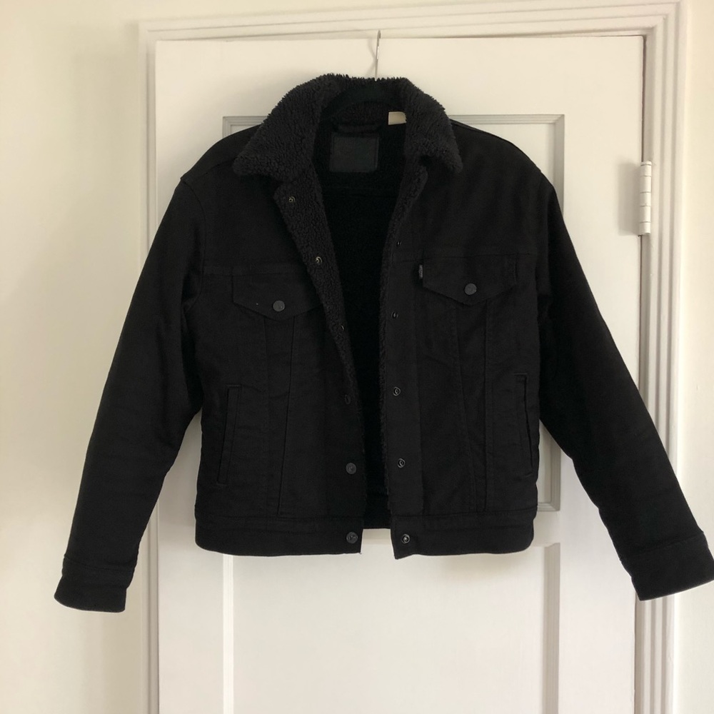 Levi’s sherpa trucker jacket sz S black